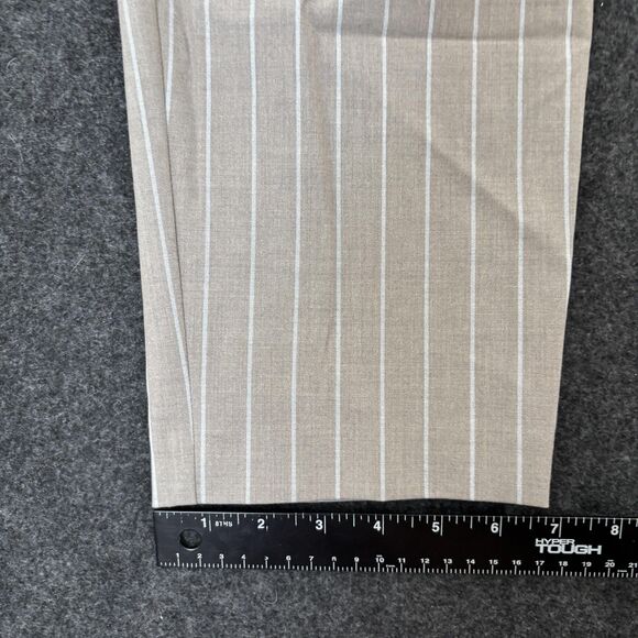 Loft Versa Pants Women's 6 Taupe White Pinstripe Seasonless Stretch Pleated - Picture 7 of 13